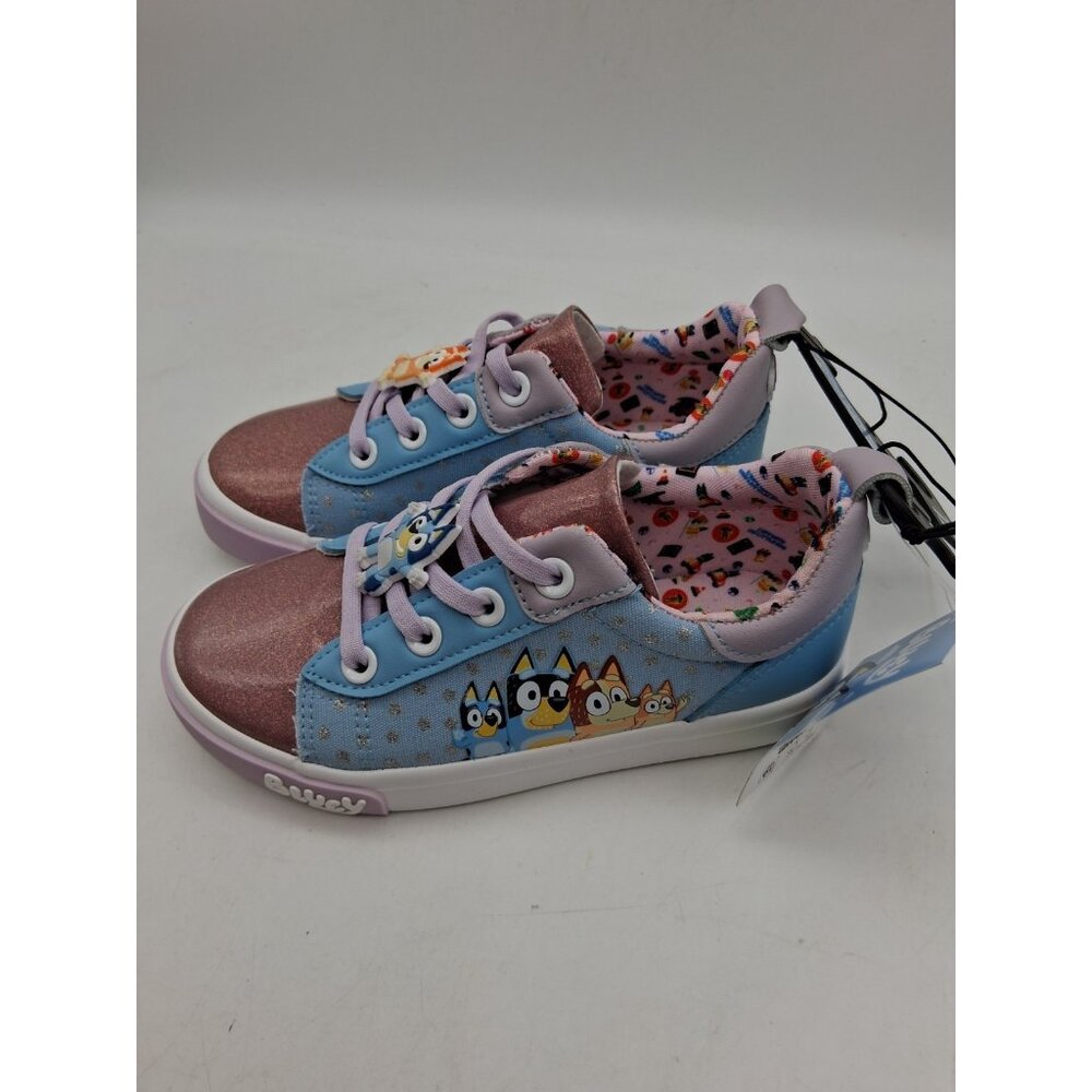 Bluey Sneakers Toddler Kids Size 12 Blue Purple Slip On Elastic Lace Shoes - Picture 5 of 10